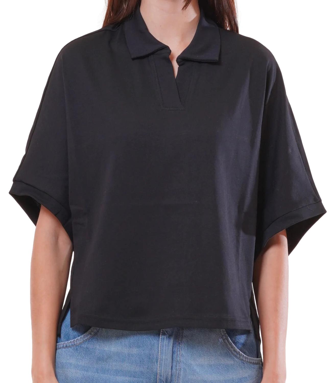 Kontatto Polo Nero Donna