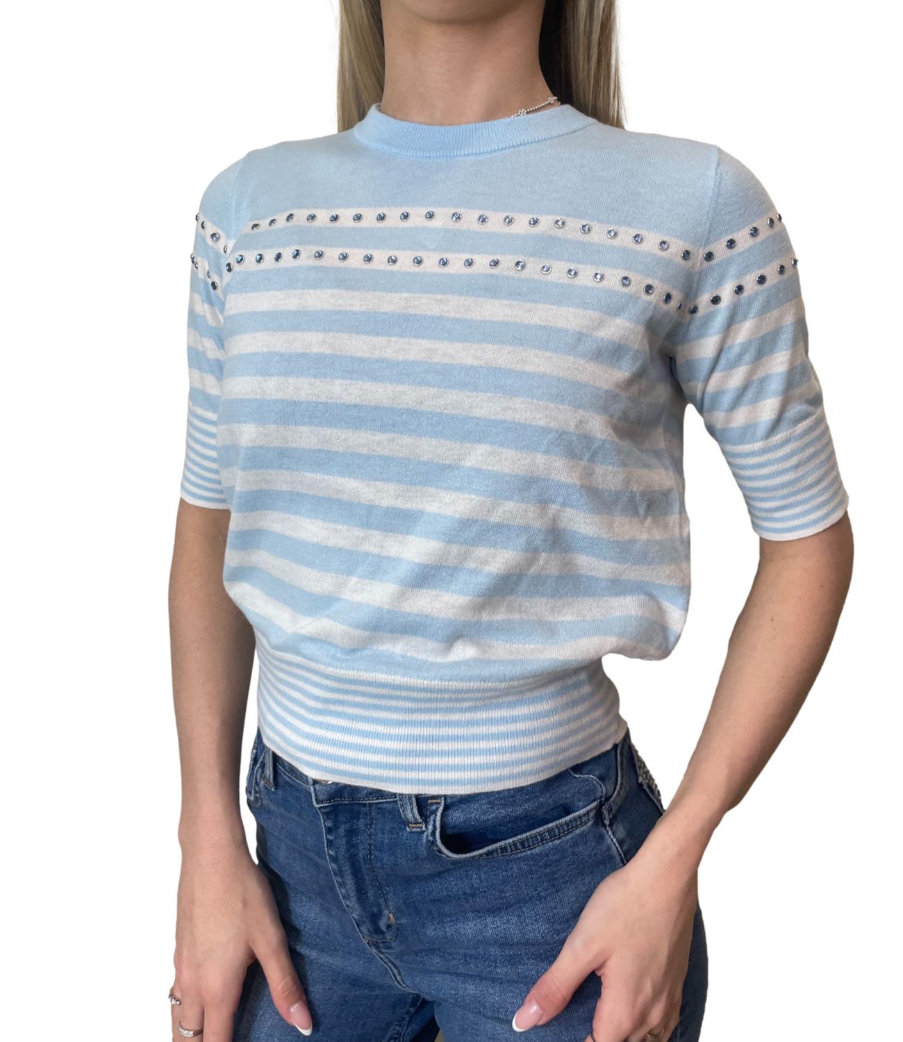 Liu jo Maglia Blue Bell/bco Lana da Donna