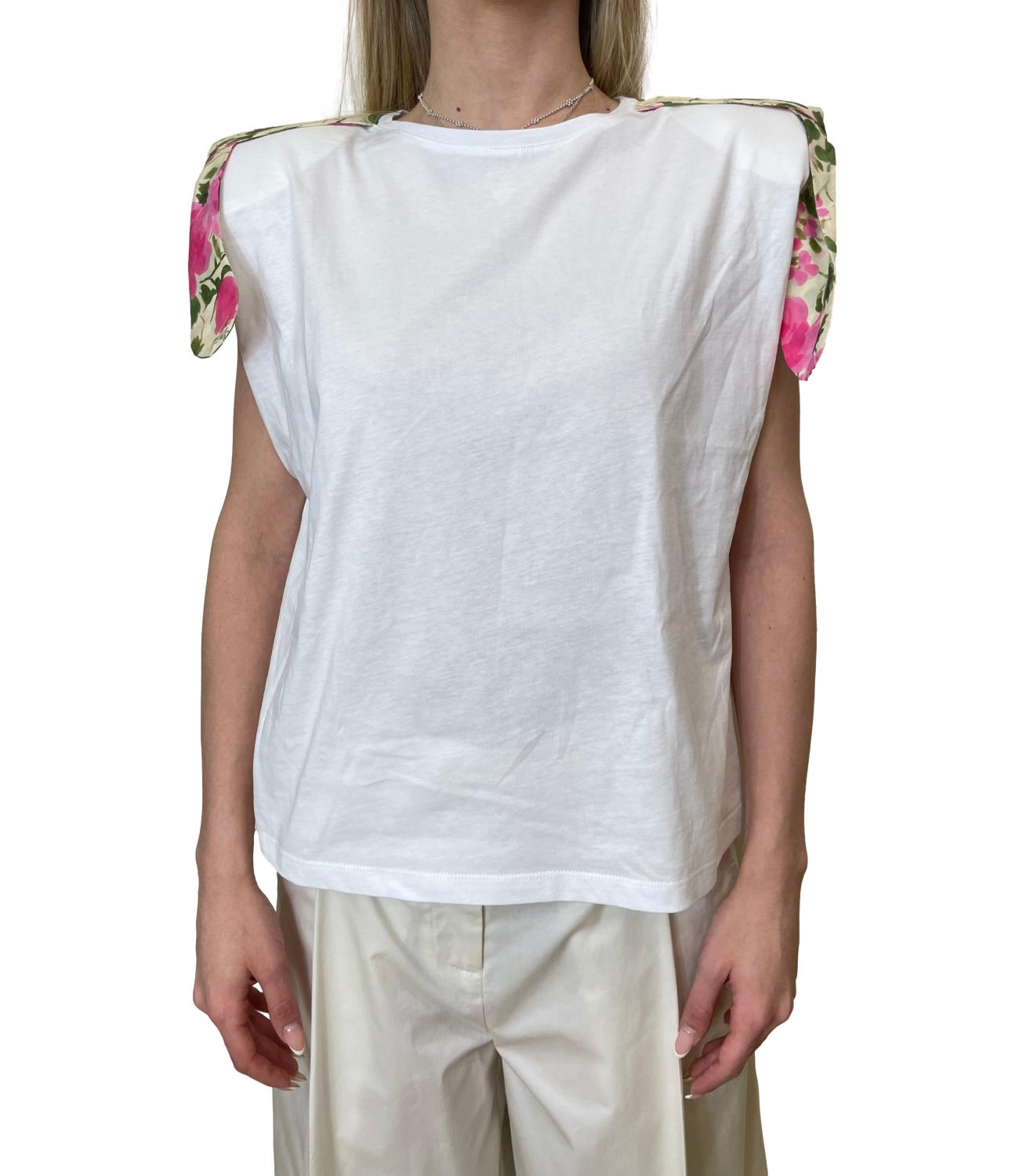Liu Jo T-shirt Bianco/Naive Roses Donna
