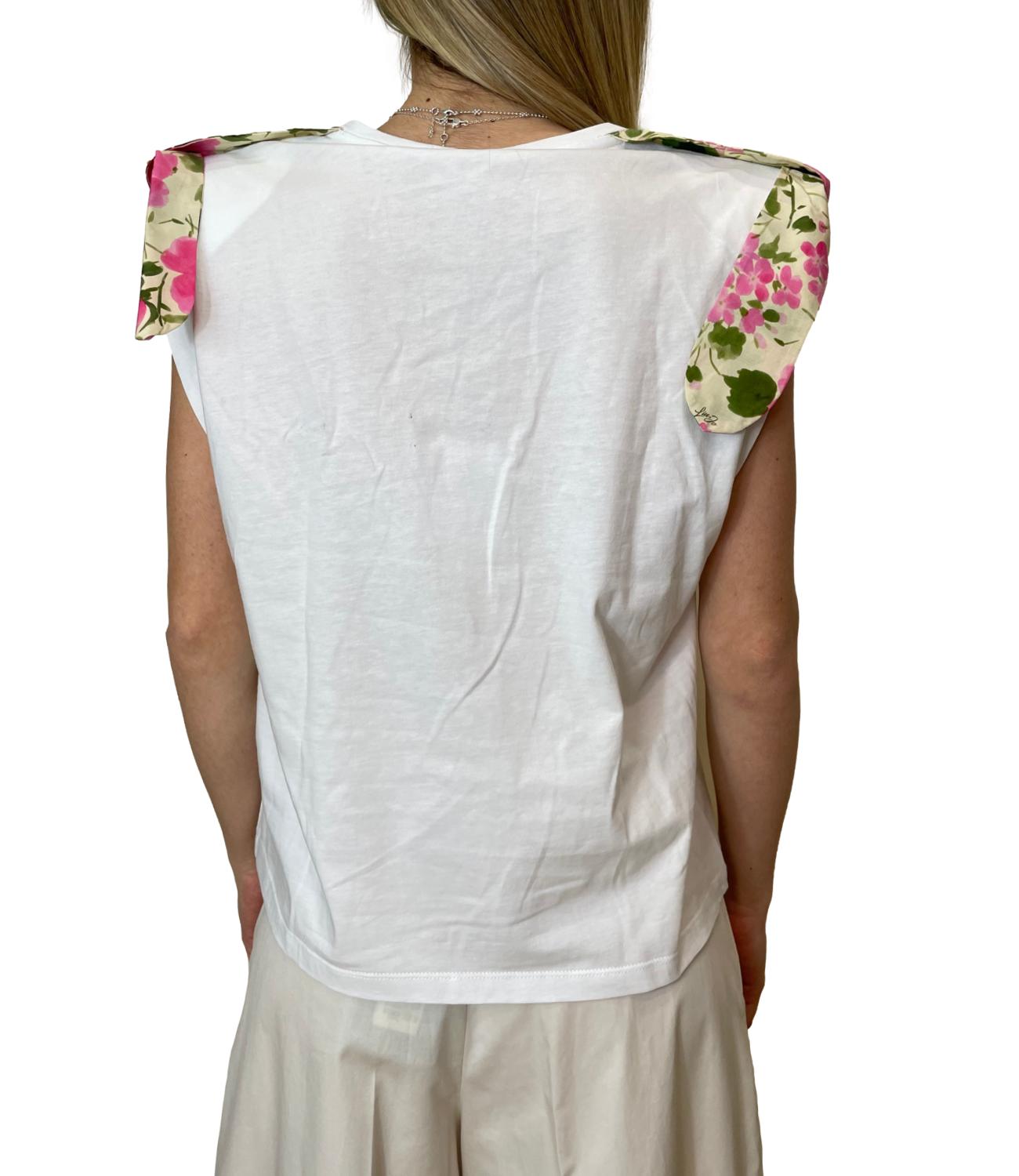 Liu Jo T-shirt Bianco/Naive Roses Donna