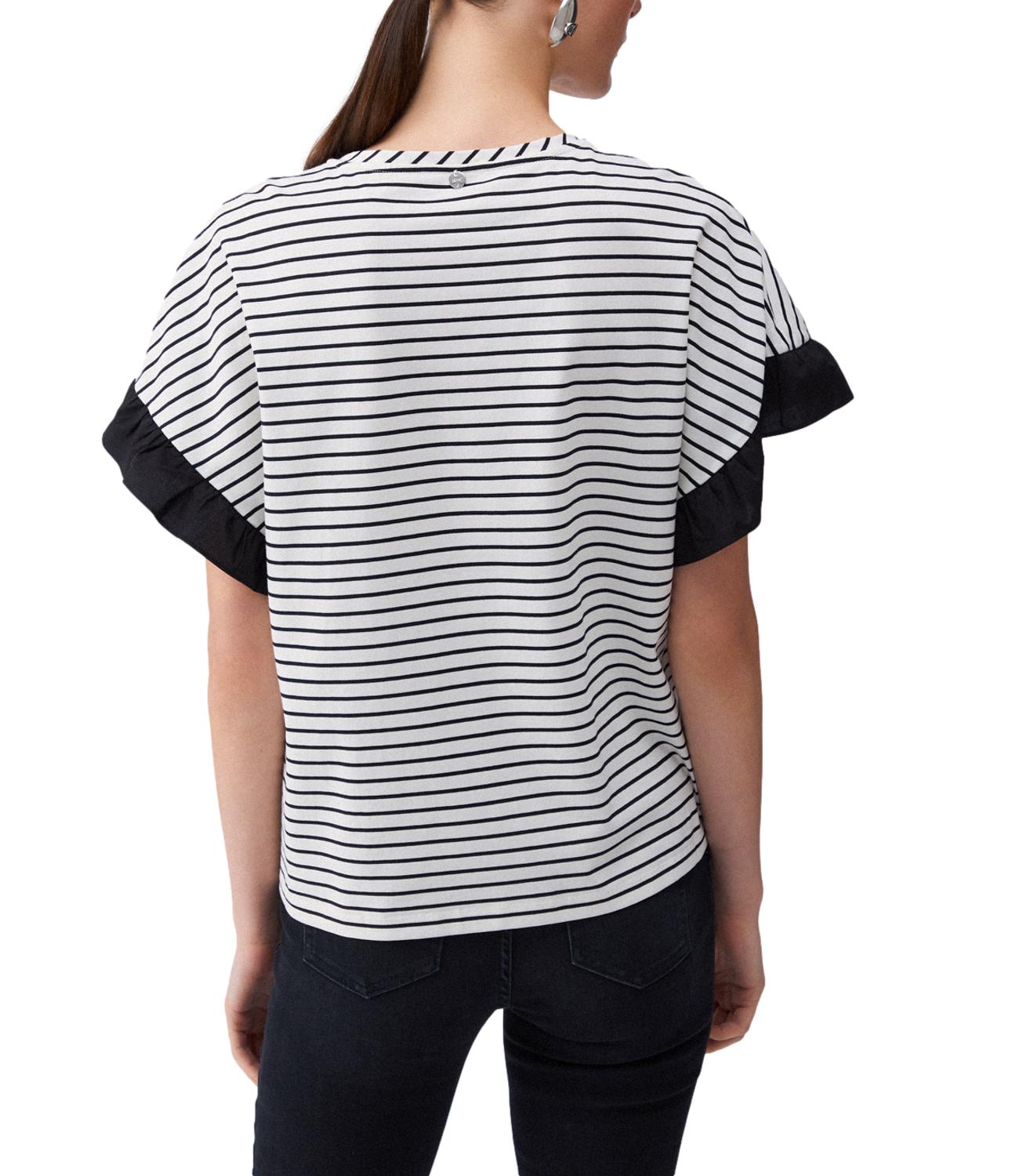 Liu Jo T-Shirt Righe Bianco/Nero Donna