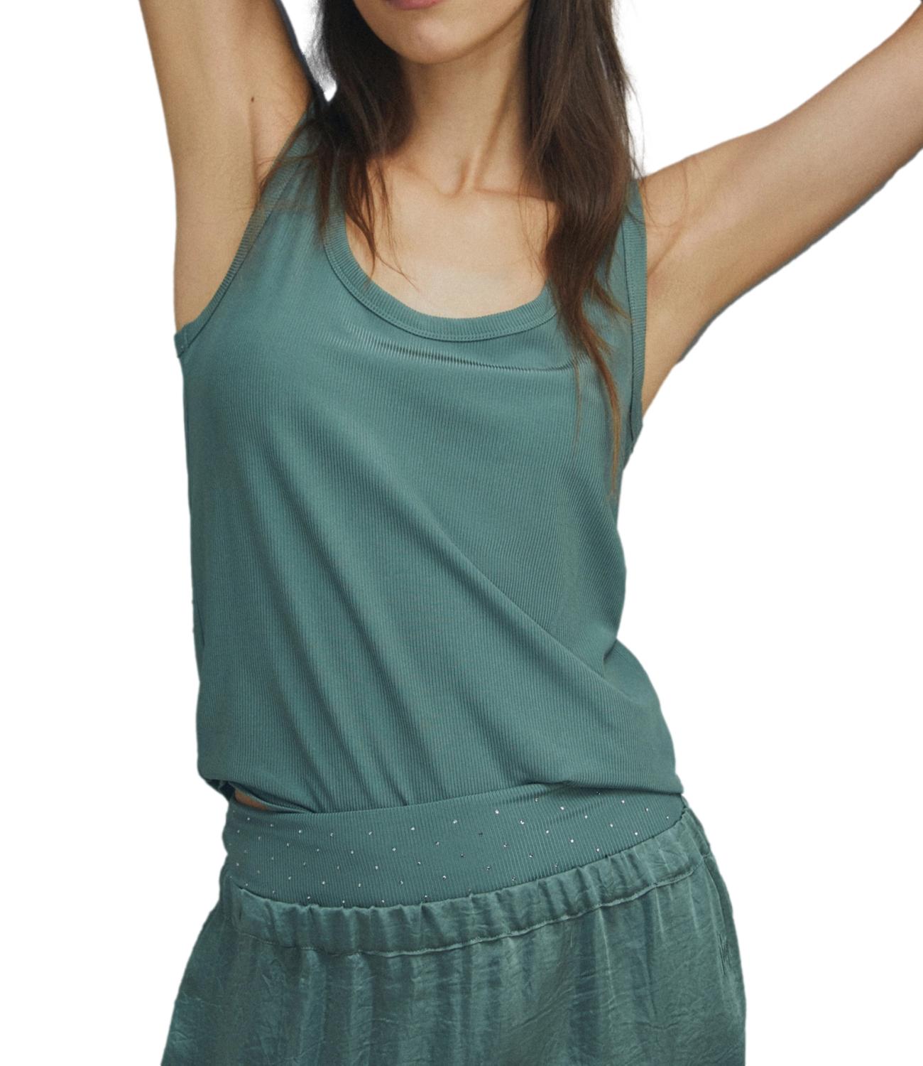 Marella Monochrome canotta Mlmorata verde donna