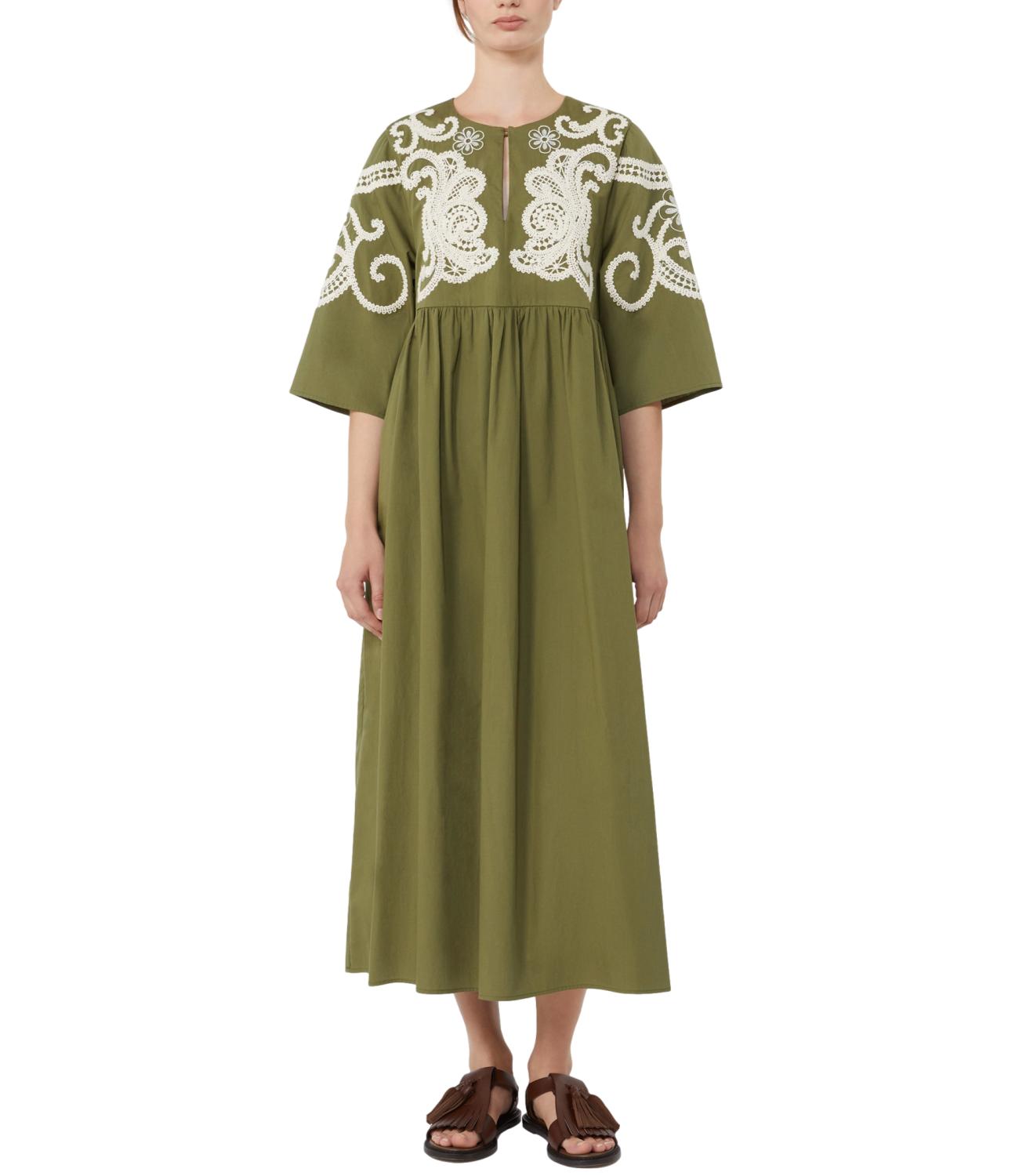 Max Mara Weekend Abito Kaki Ricamo Cornely da Donna