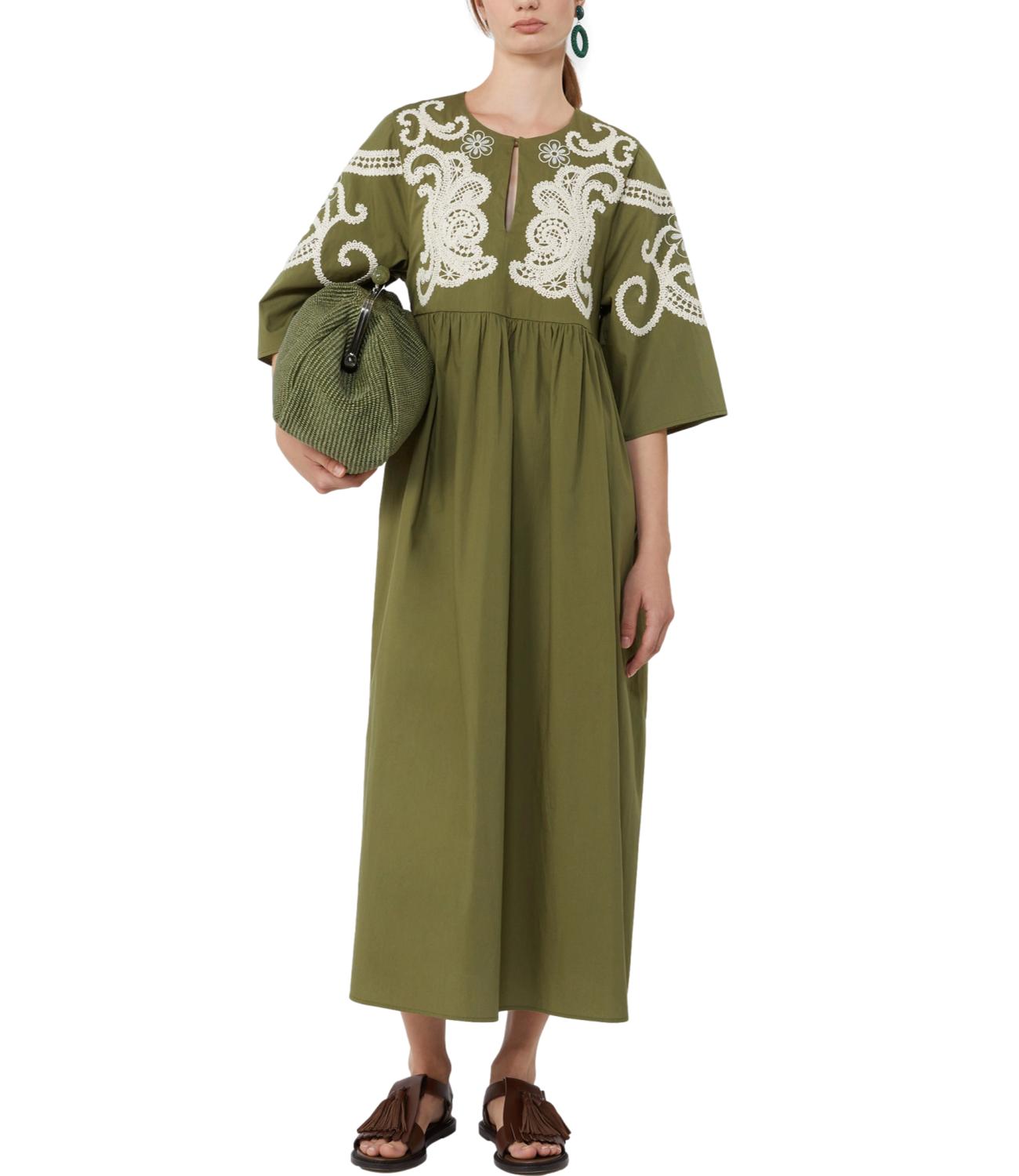 Max Mara Weekend Abito Kaki Ricamo Cornely da Donna