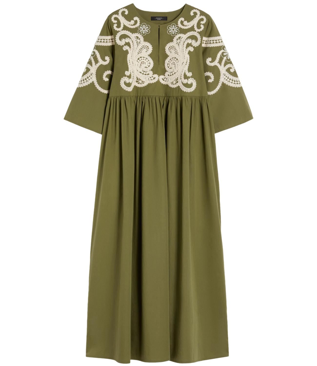 Max Mara Weekend Abito Kaki Ricamo Cornely da Donna