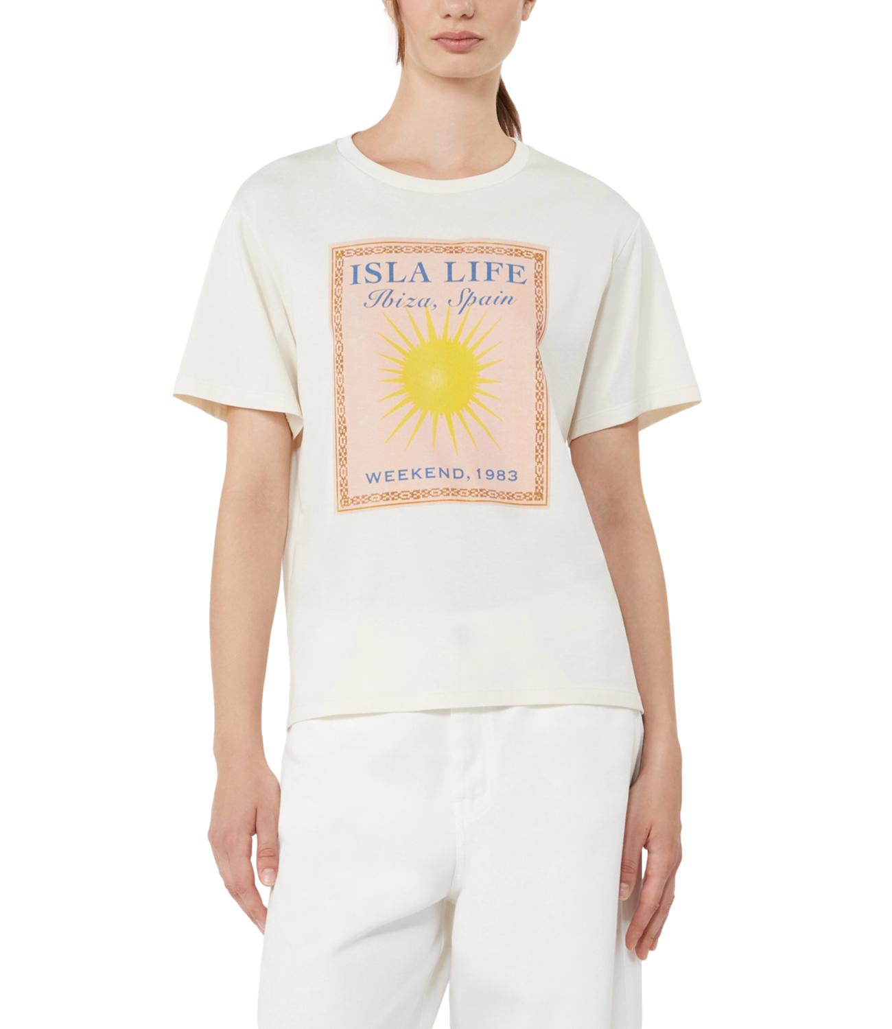 Max Mara Weekend T-Shirt Ecru'+stampa Ibiza da Donna