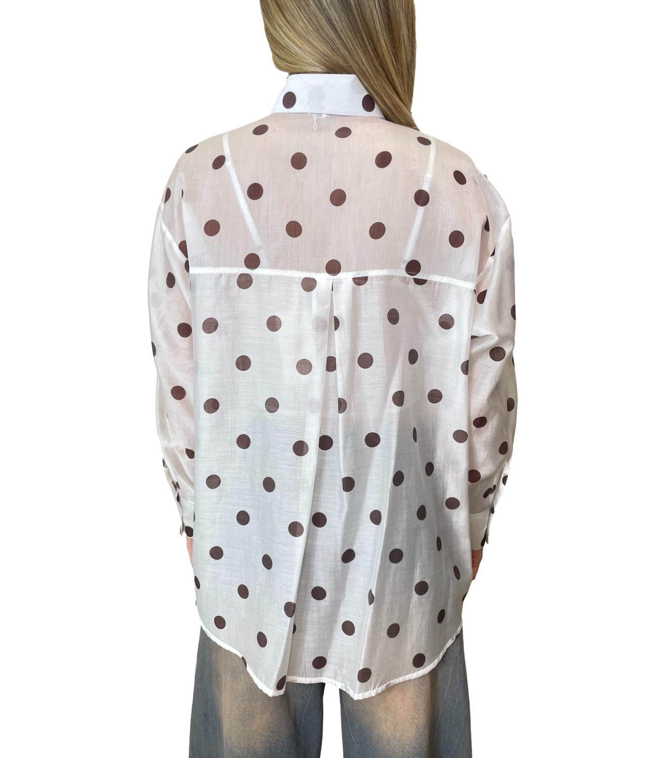 Motel Camicia Pois Panna/Moro Donna