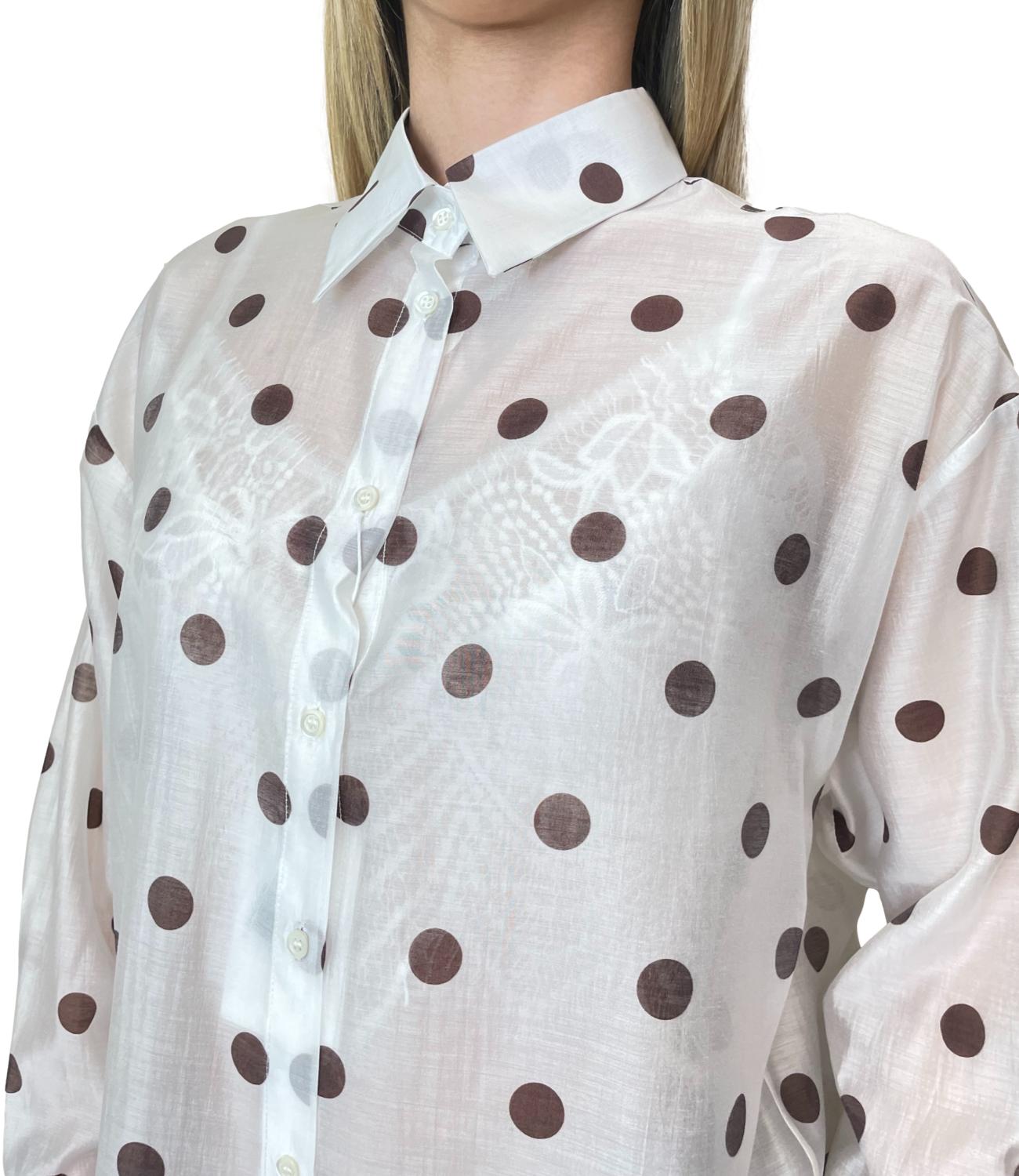Motel Camicia Pois Panna/Moro Donna