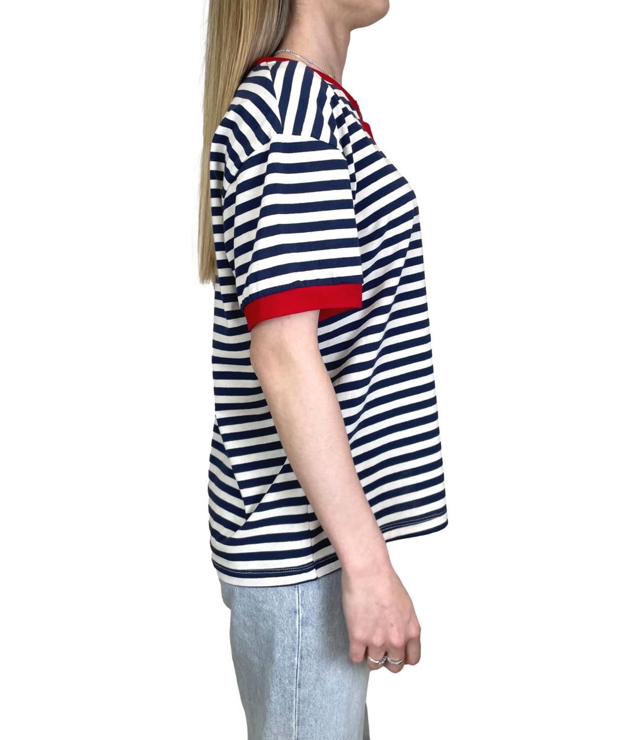 Motel T-shirt Righe Panna/Blu Donna