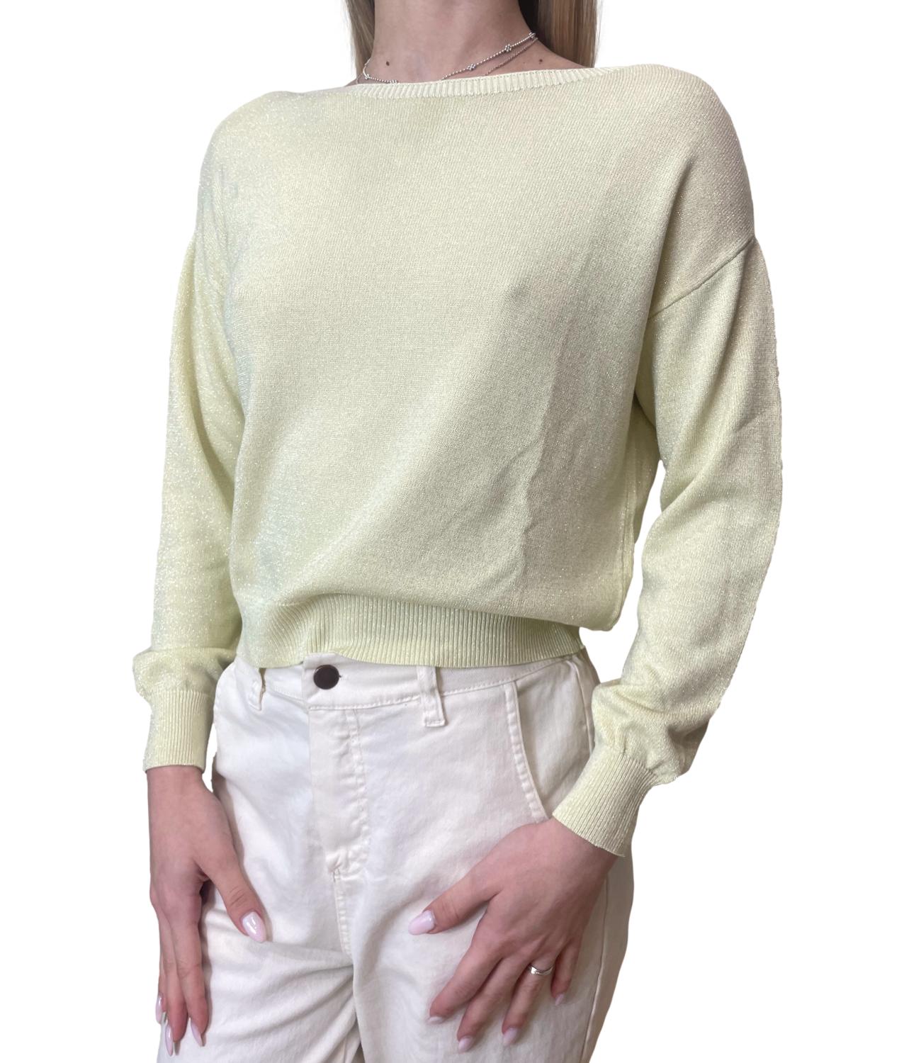 Motel Maglia Lurex Giallino Donna