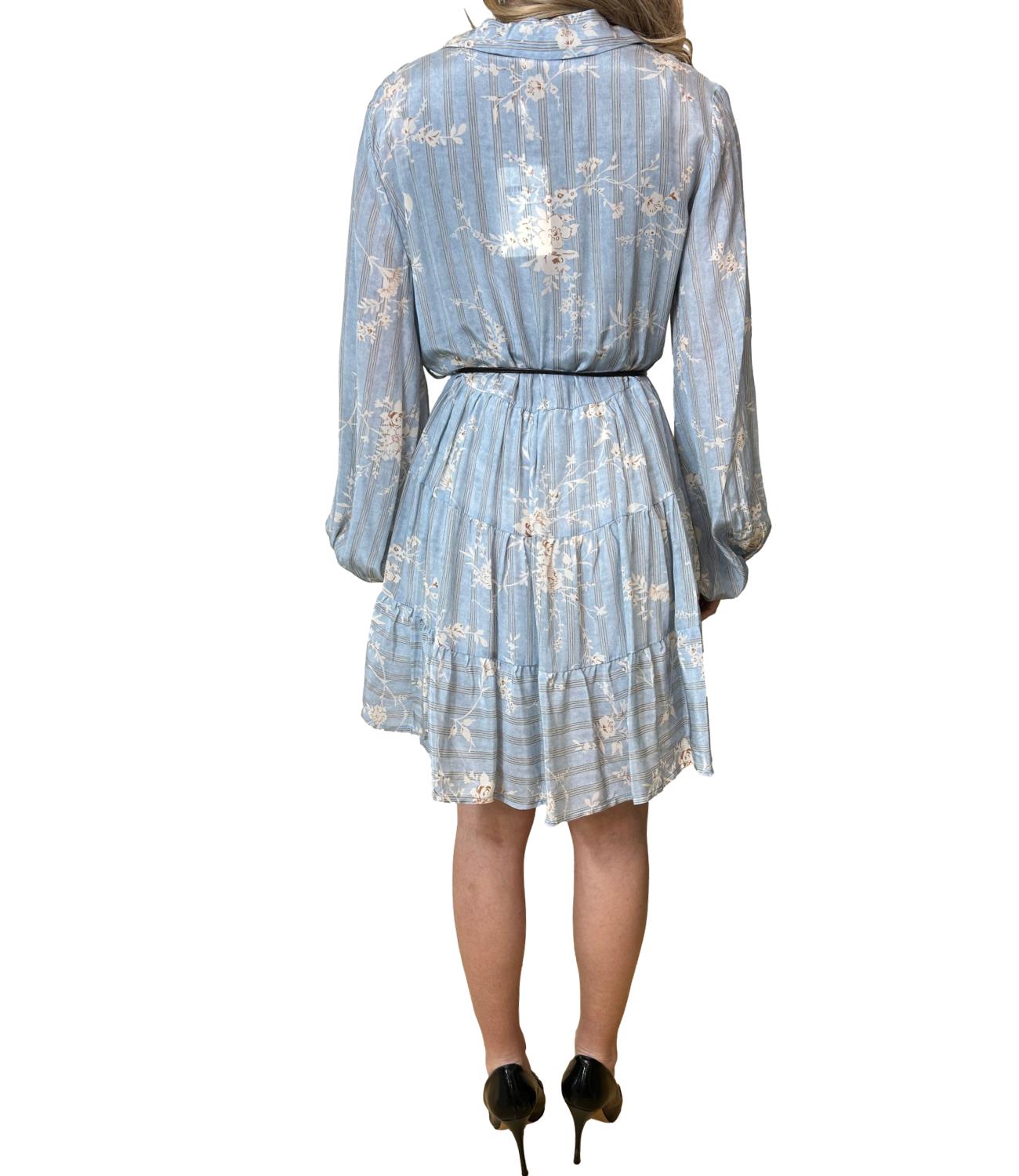 Motel Abito Azzurro Floreale Donna