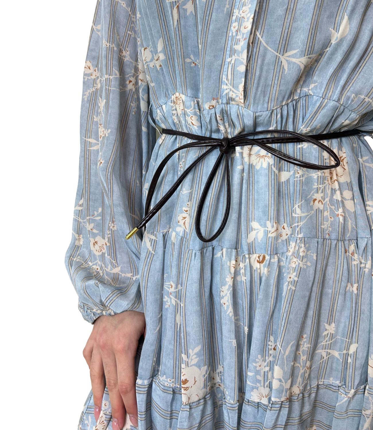 Motel Abito Azzurro Floreale Donna
