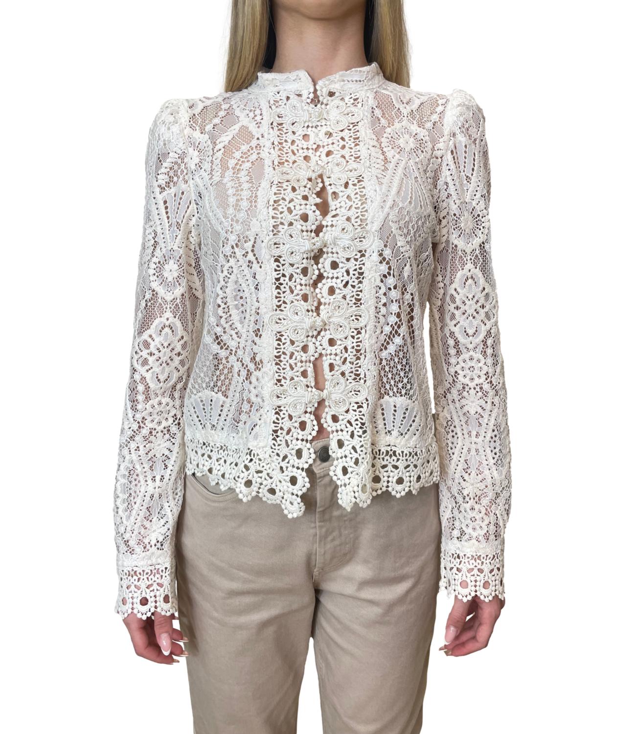 Motel Camicia Pizzo Naturale Donna
