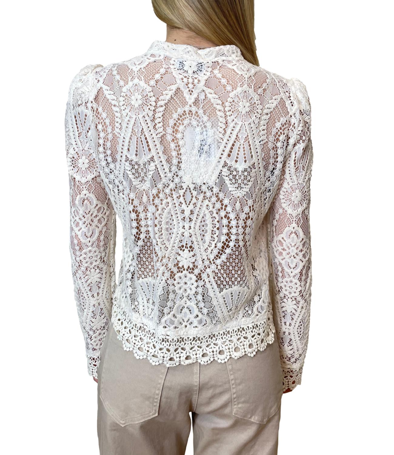 Motel Camicia Pizzo Naturale Donna
