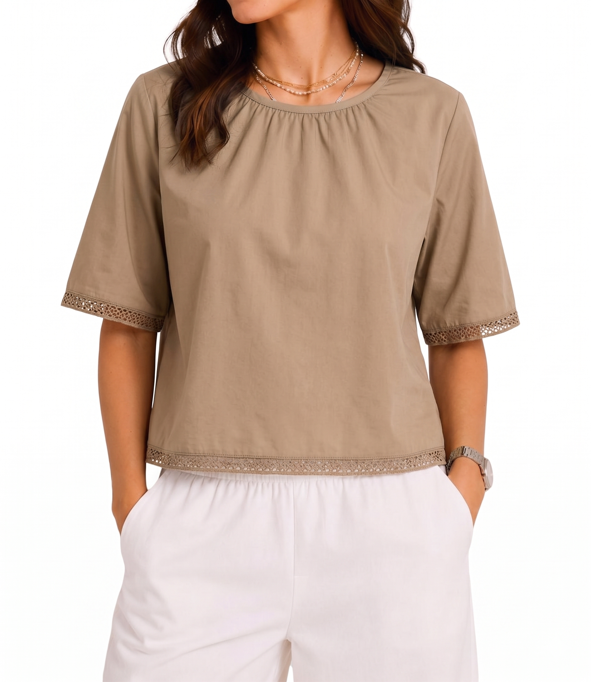 Myastreet Blusa Beige da Donna