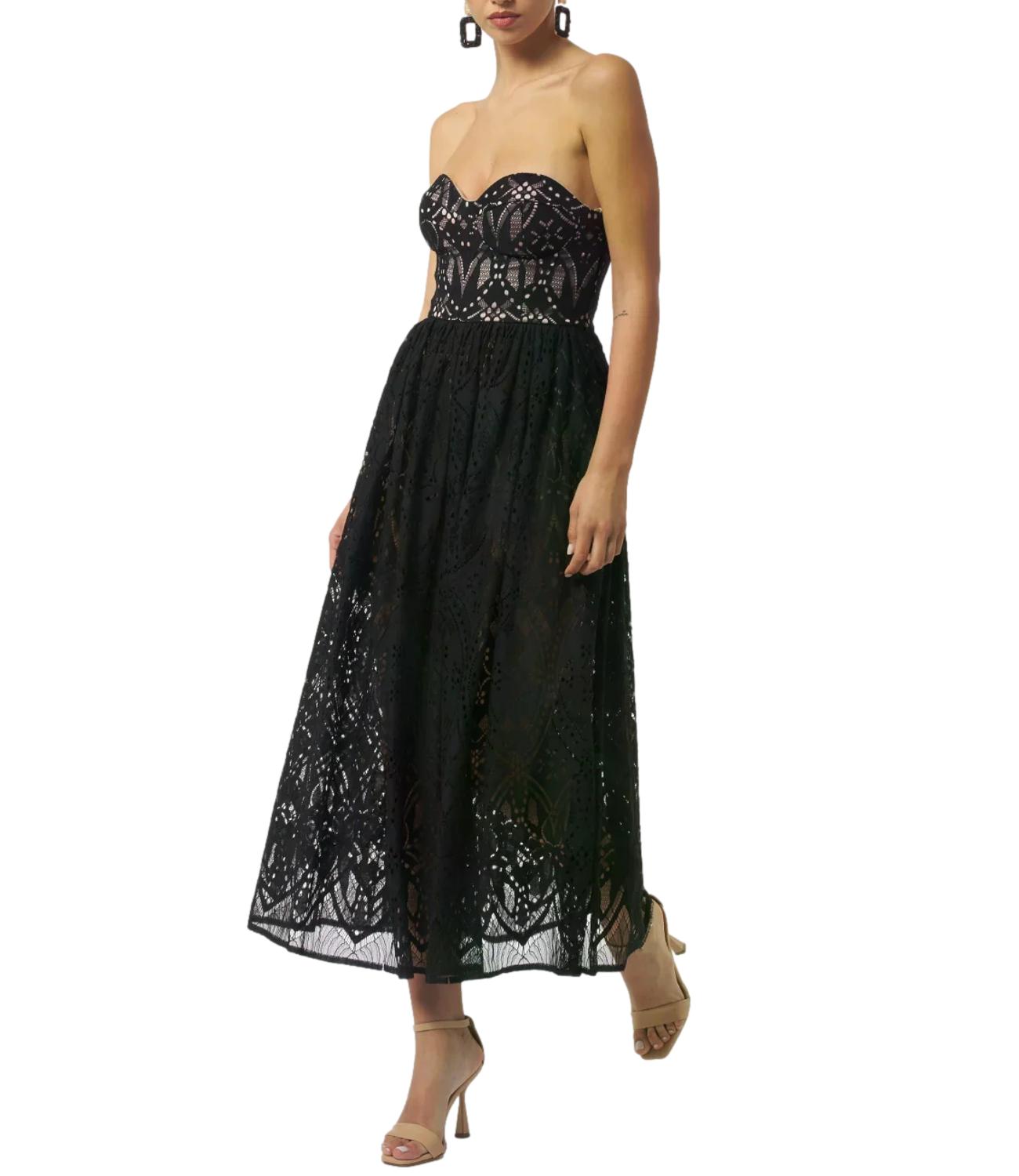 Silence Limited Abito Bloom Lace Black Donna