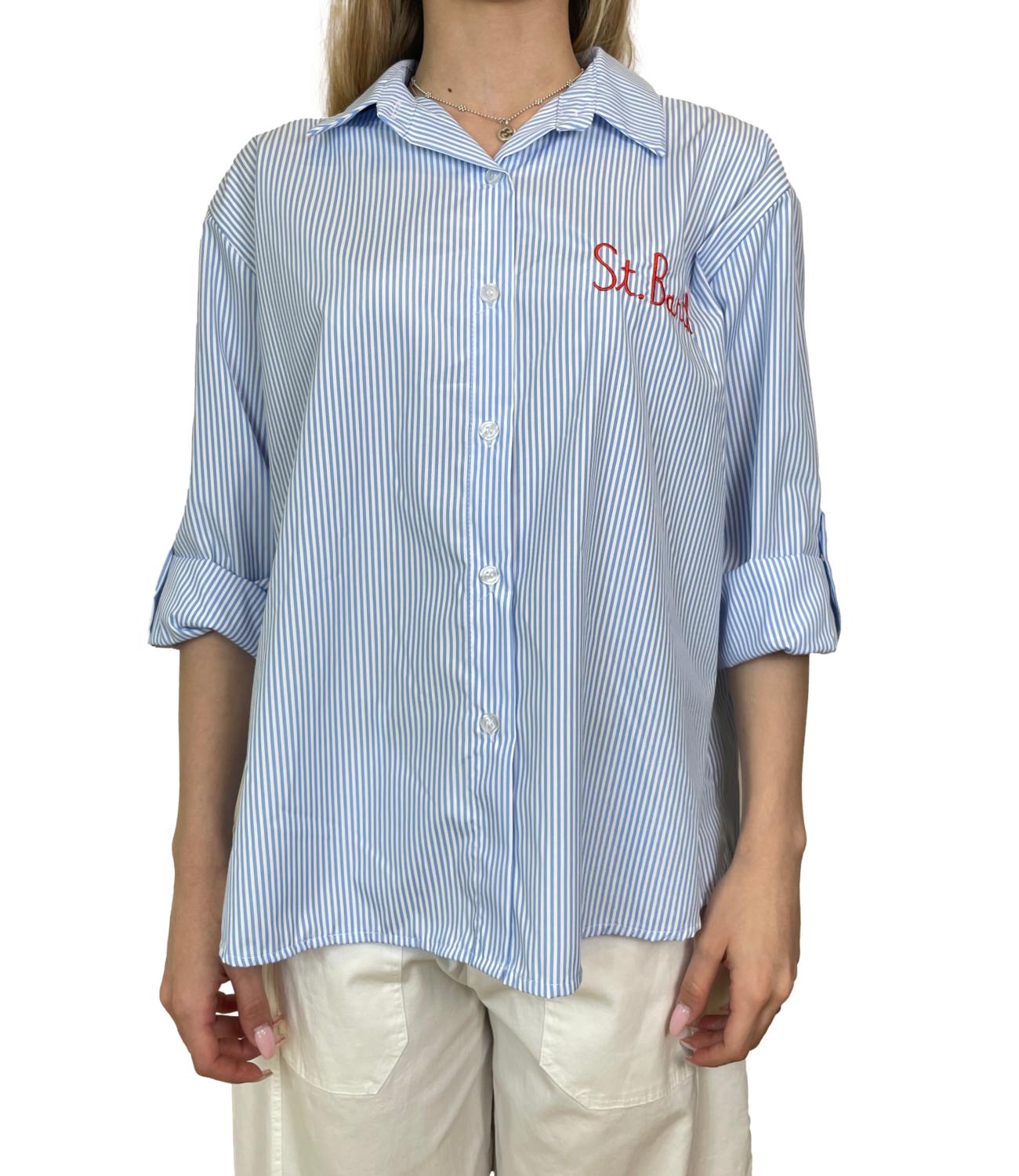 Studio It Camicia Righe Azzurro Donna