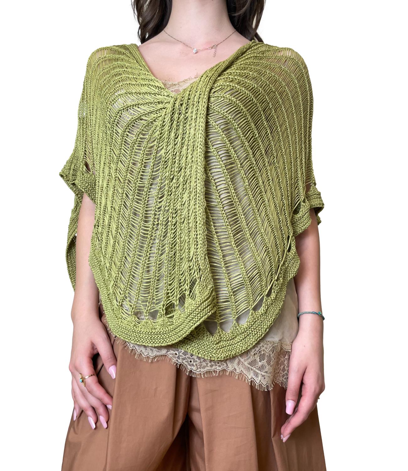 Studio it Poncho Verde da Donna