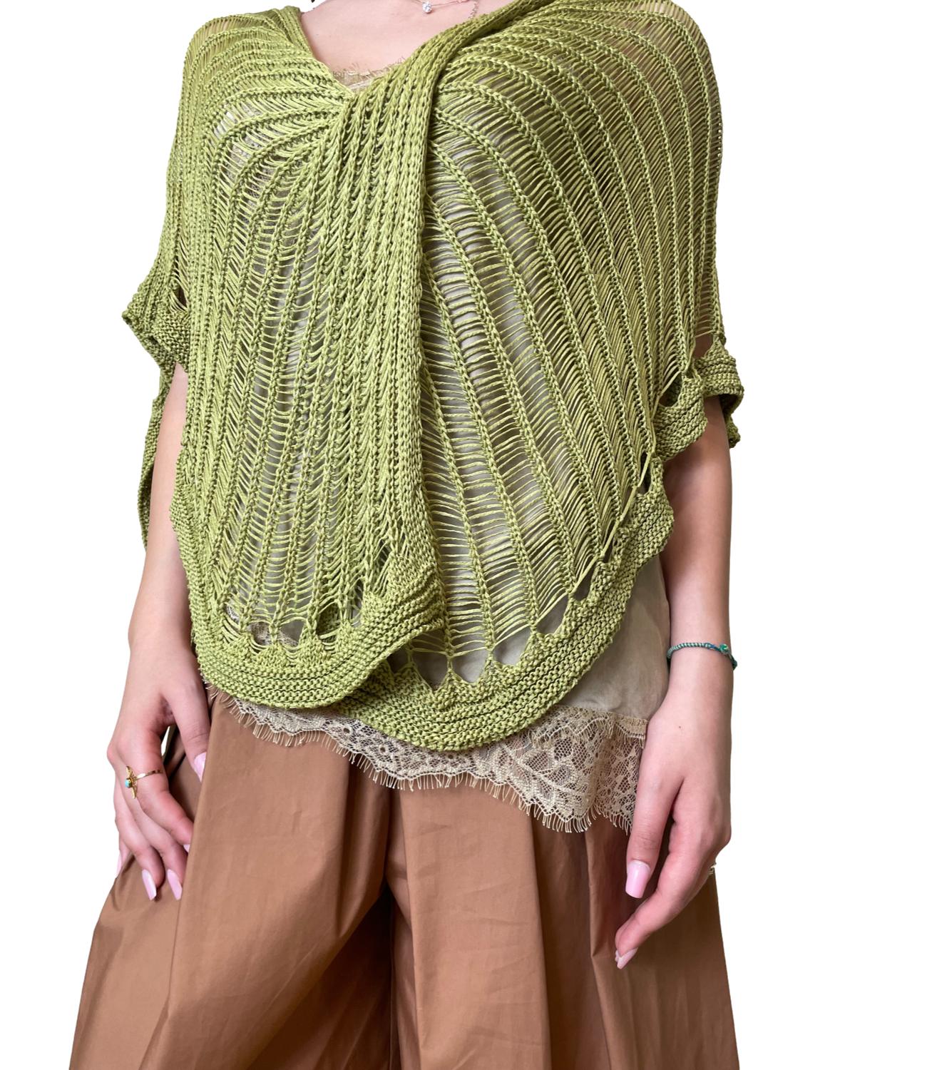 Studio it Poncho Verde da Donna
