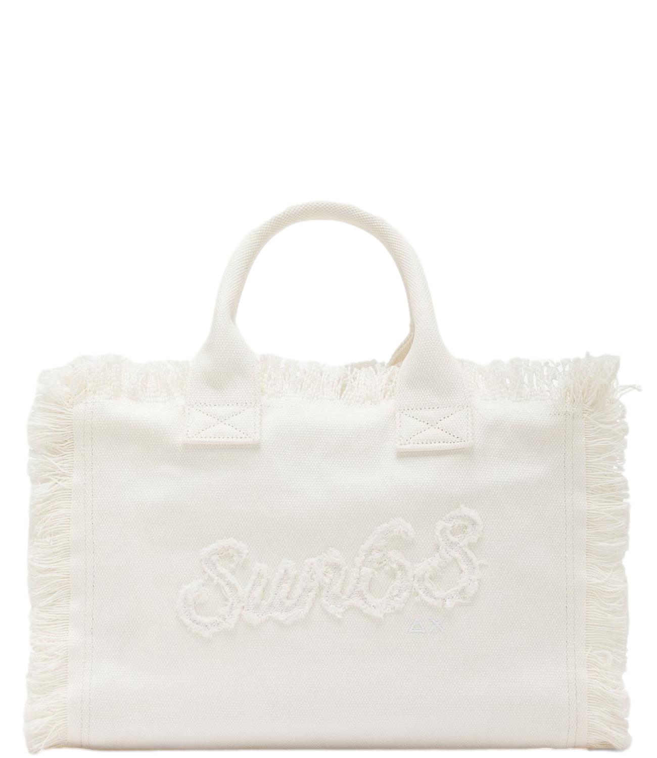 Sun68 Borsa Cali Frange Bianco Panna Donna