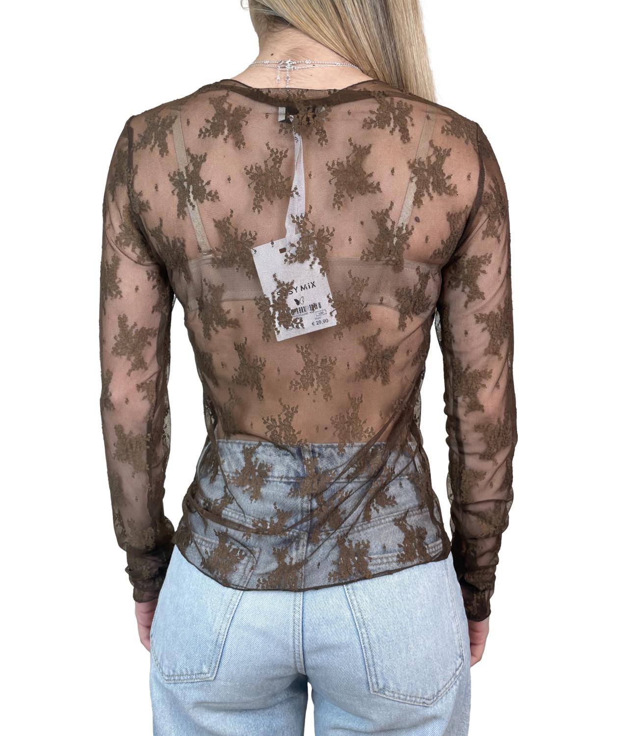 Susy Mix Maglia Pizzo Moro Donna