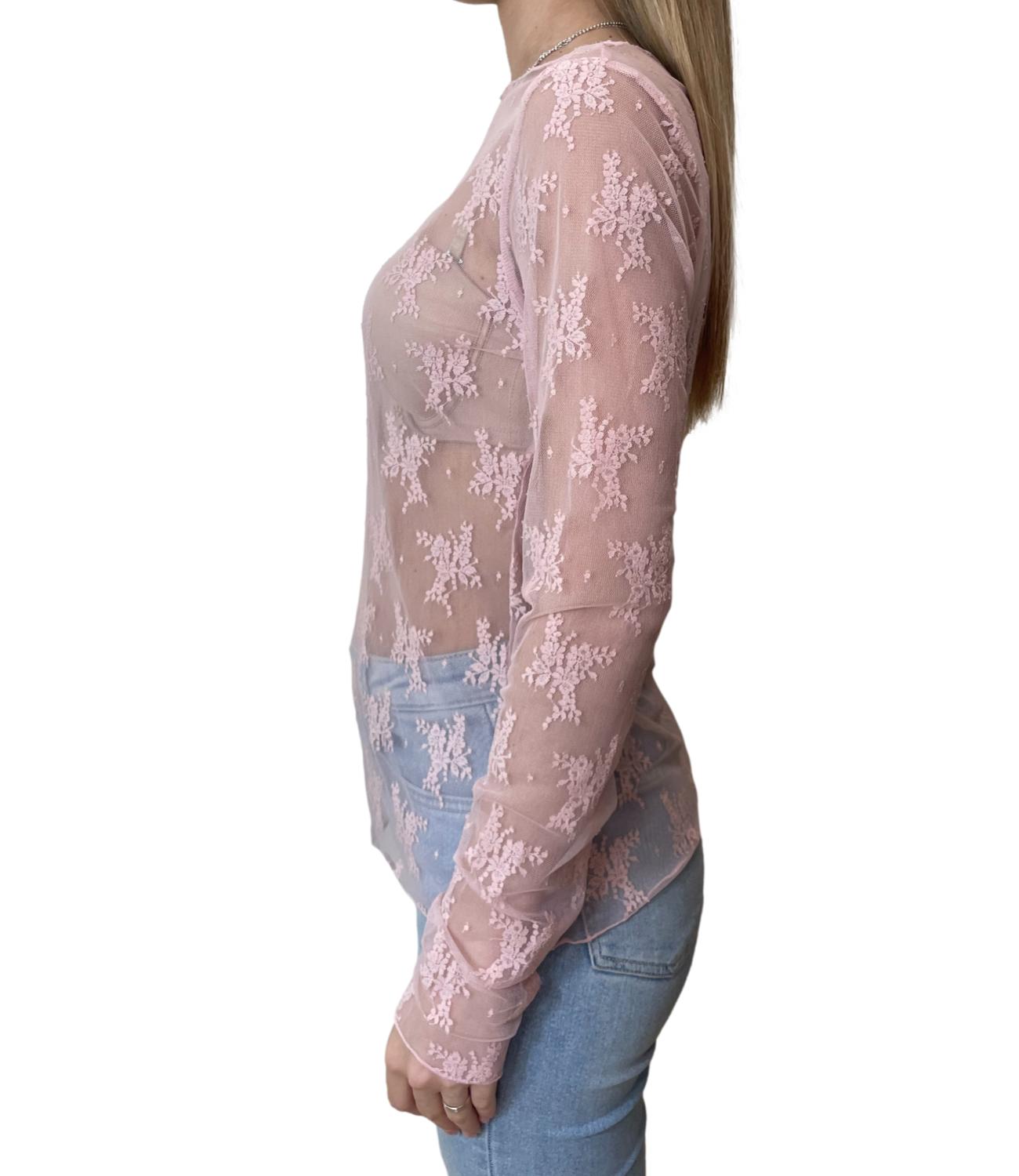 Susy Mix Maglia Pizzo Rosa
