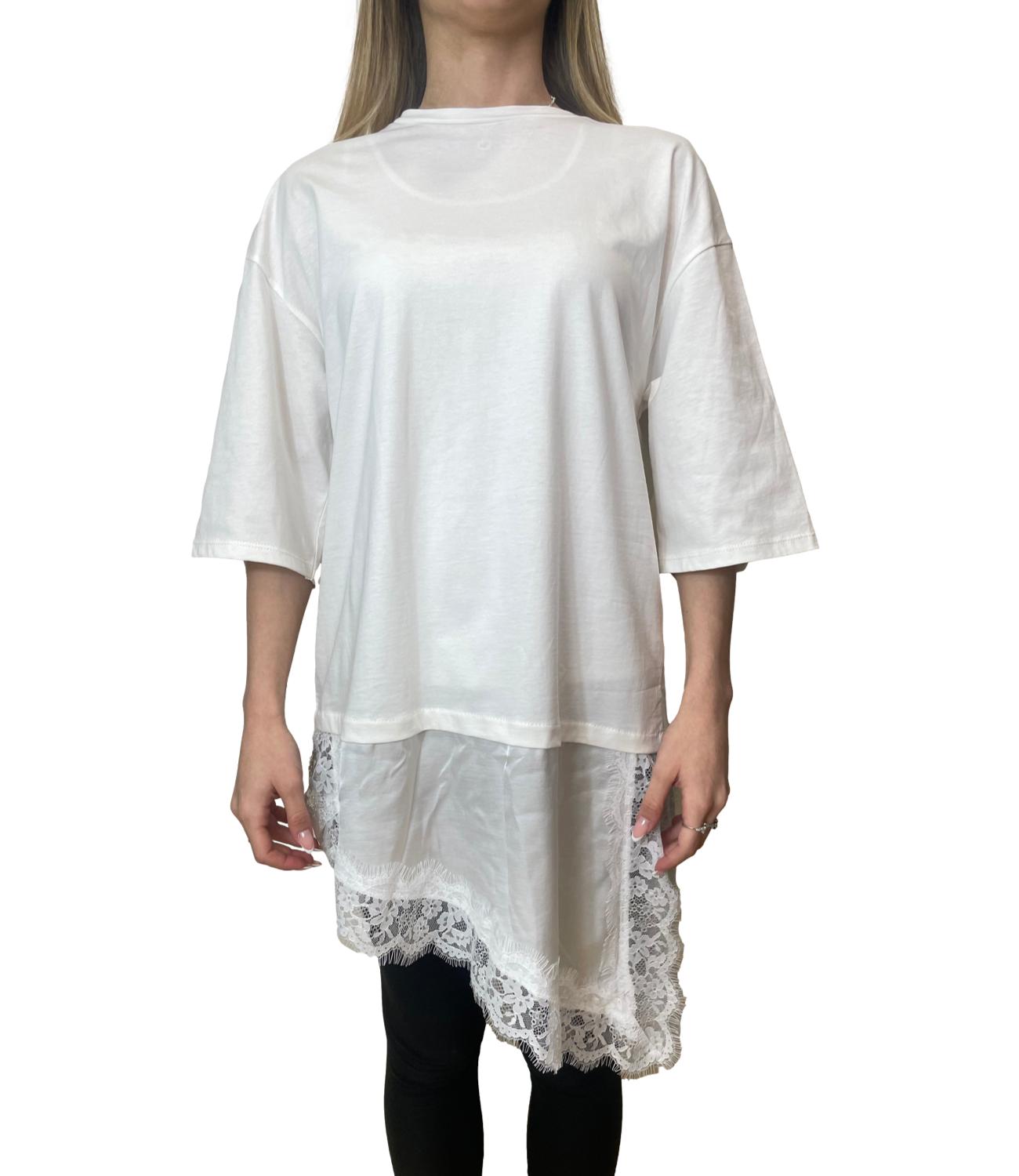 Have One Maglia Pizzo Latte Donna