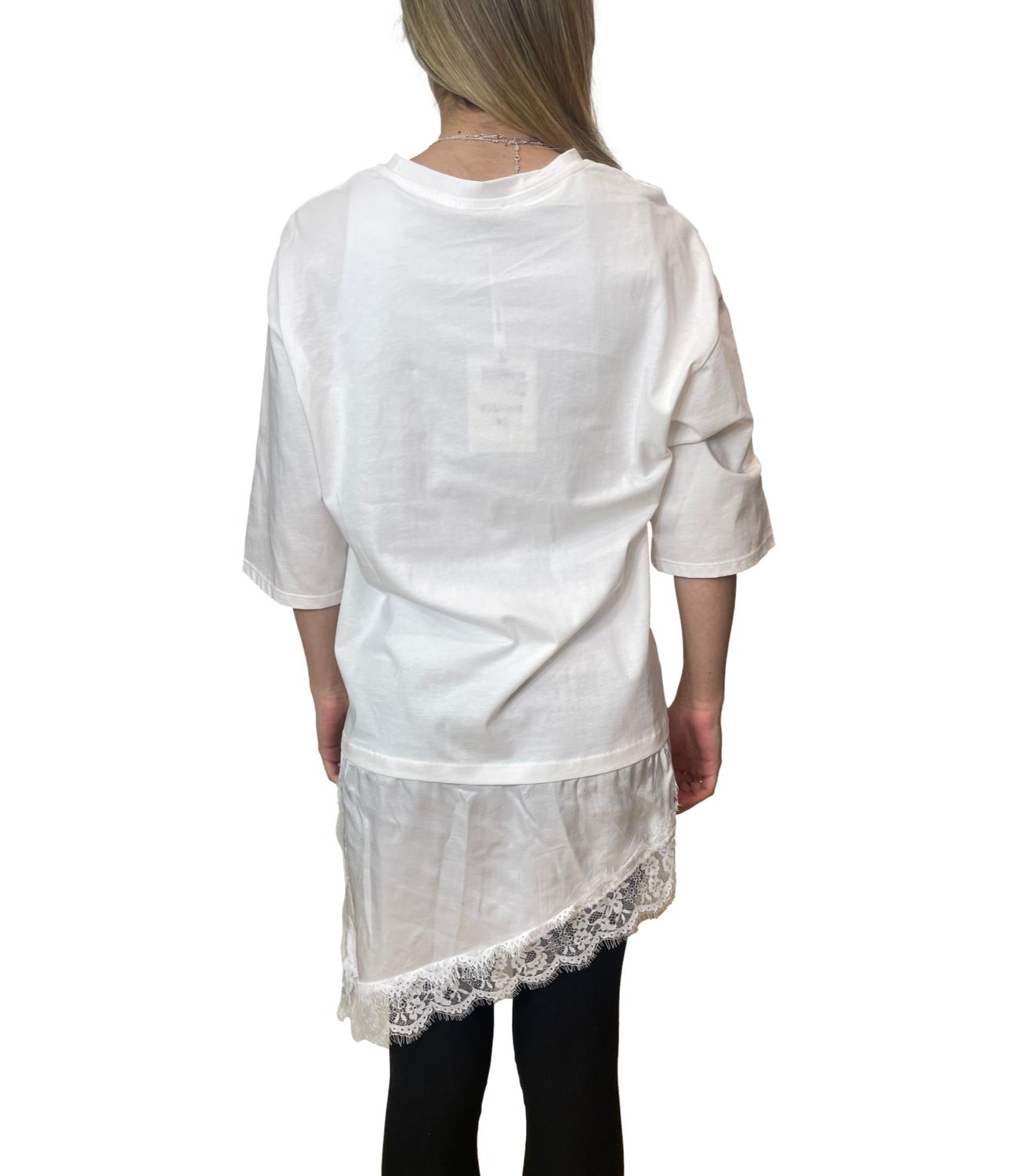 Have One Maglia Pizzo Latte Donna