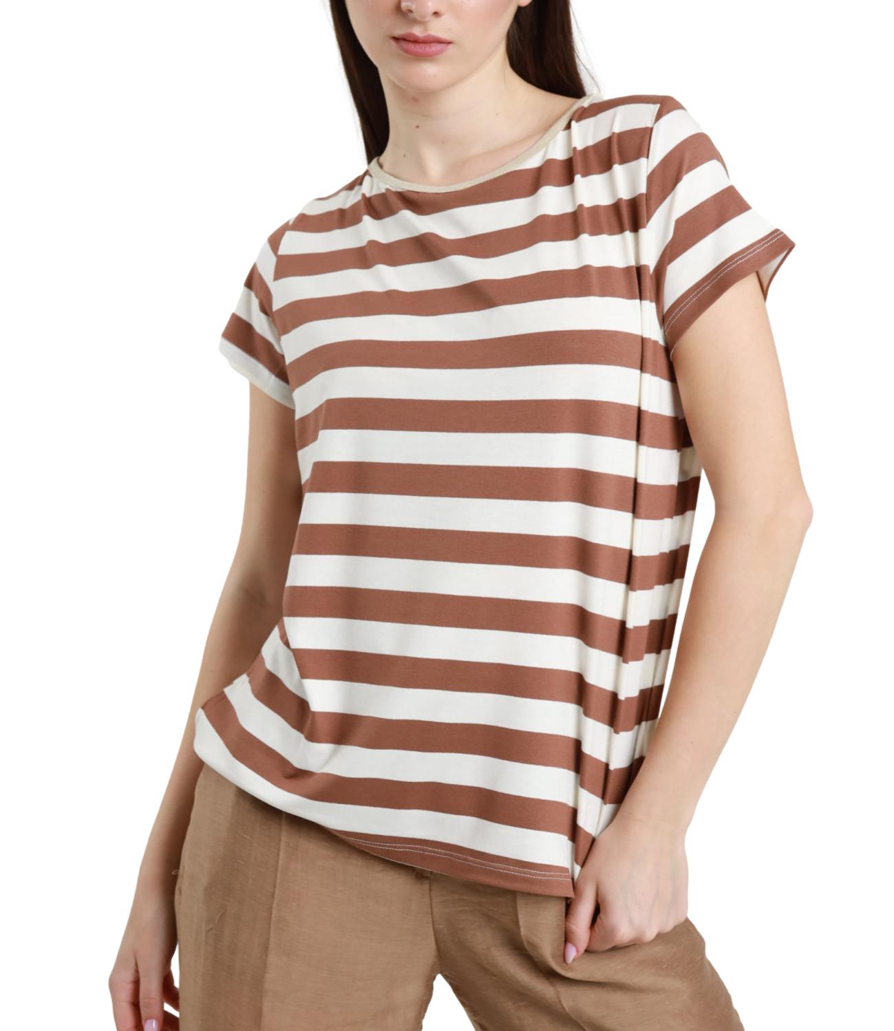 Susy Mix Maglia Riga Tabacco Donna