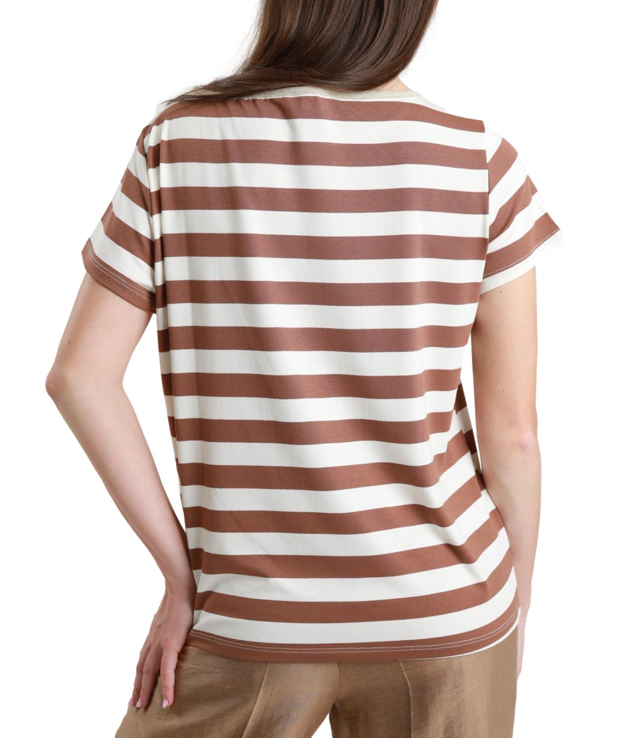 Susy Mix Maglia Riga Tabacco Donna