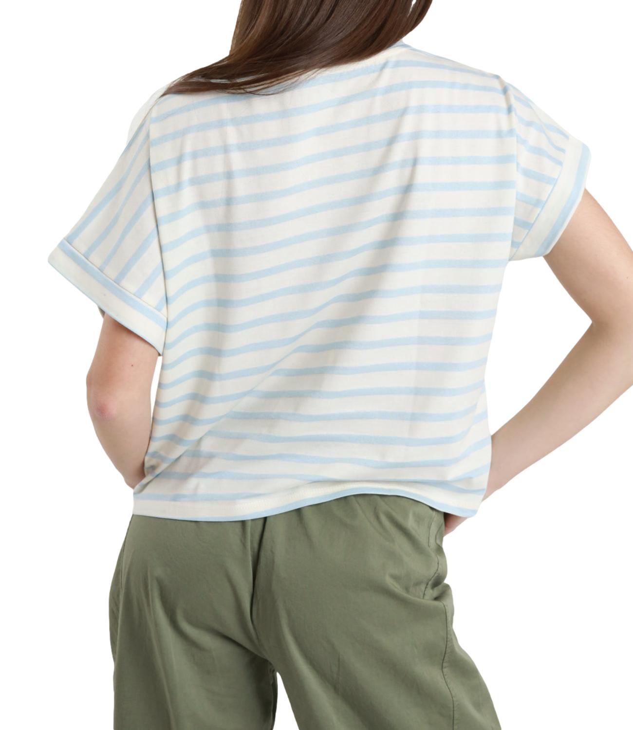 Susy Mix Maglia Riga Celeste Donna
