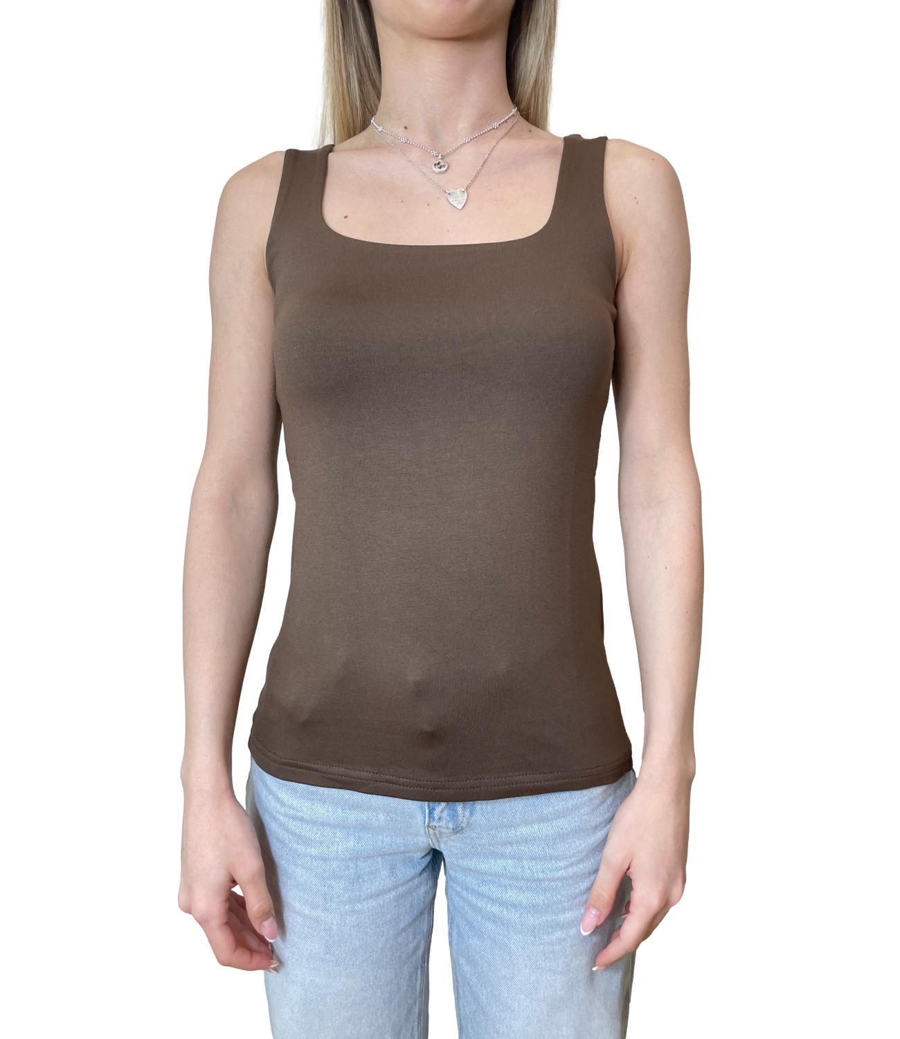 Susy Mix Canotta Tabacco Donna