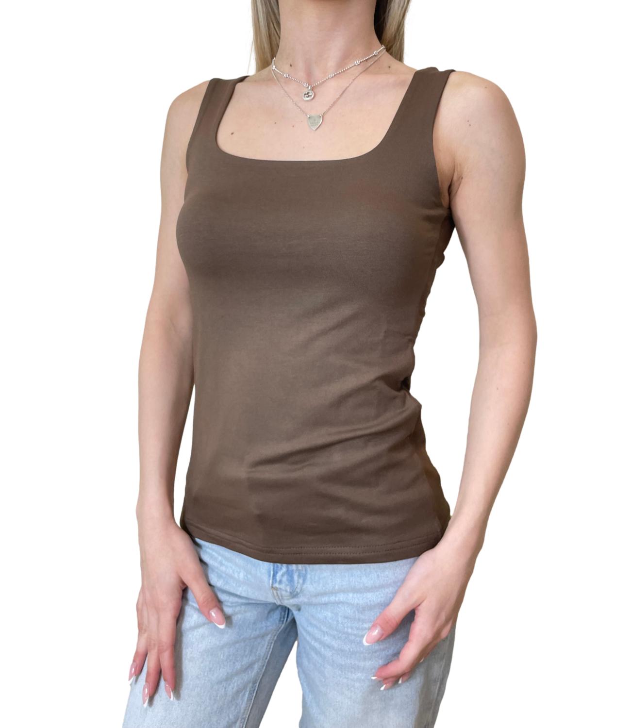 Susy Mix Canotta Tabacco Donna