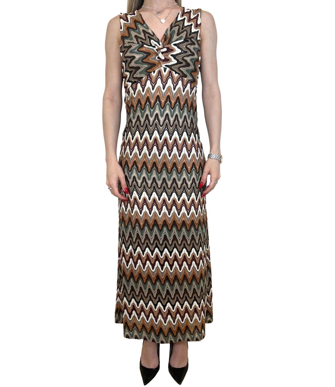 Susy Mix Abito Fantasia Verde Militare Donna