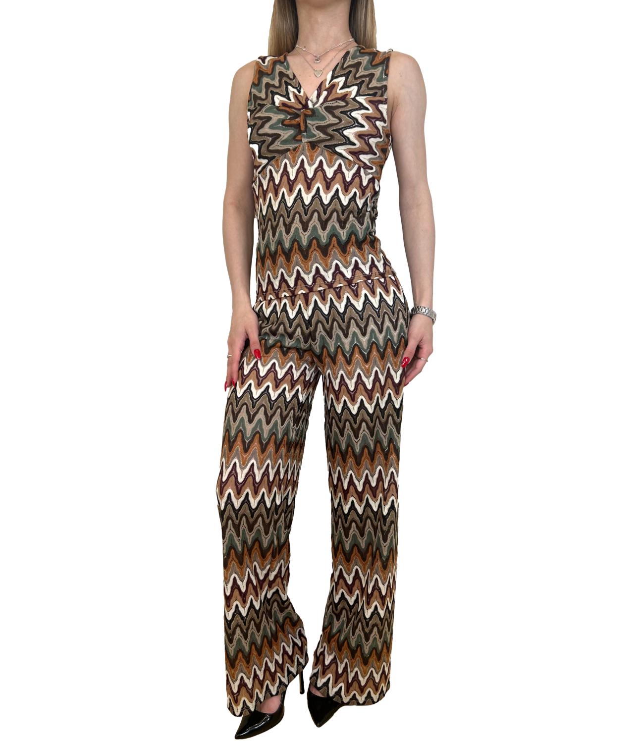 Susy Mix Pantalone Fantasia Verde Militare Donna