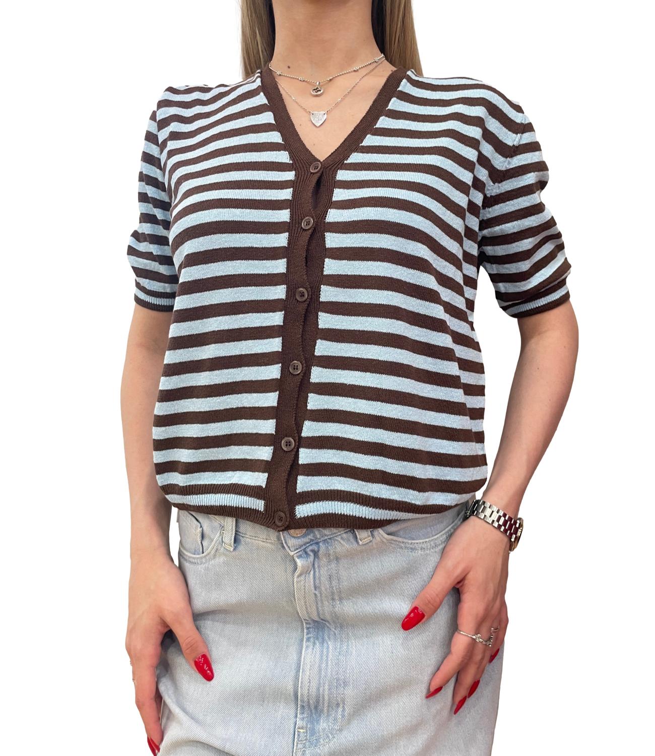 Susy Mix Cardigan Righe Moro Donna