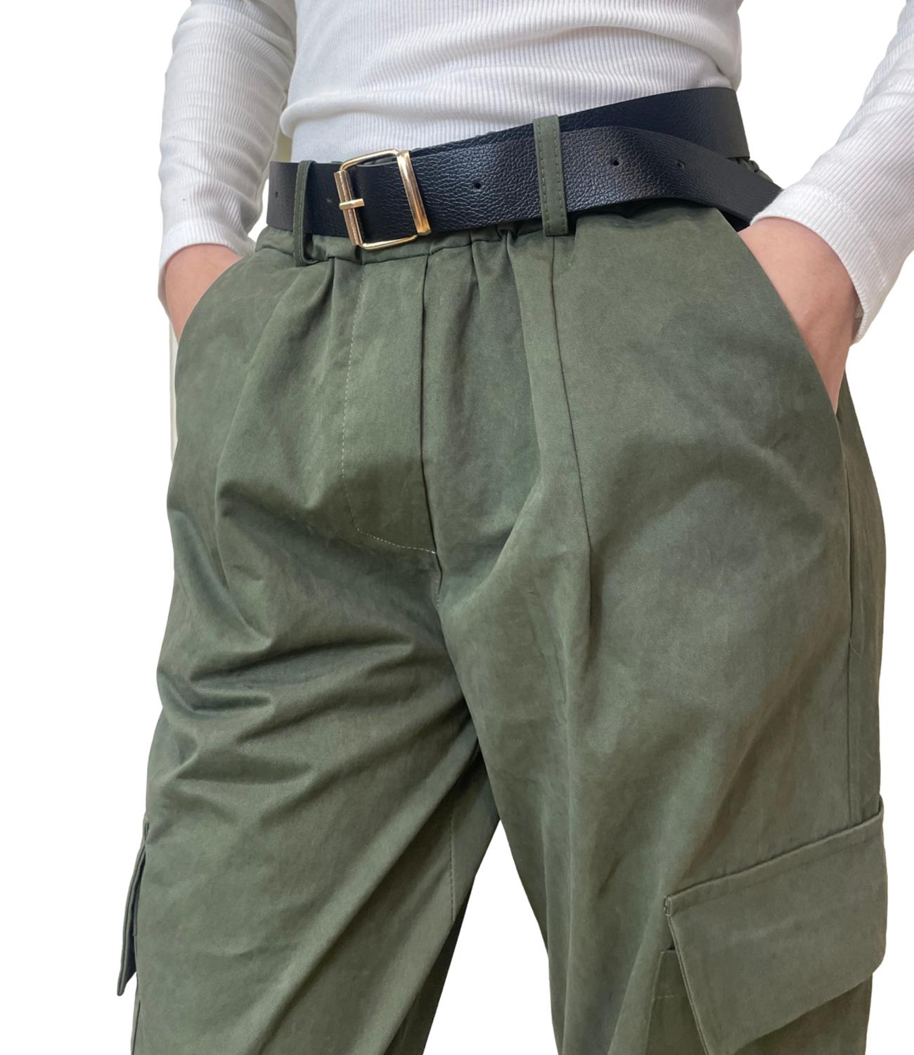 Susy Mix Pantalone Verde Militare da Donna