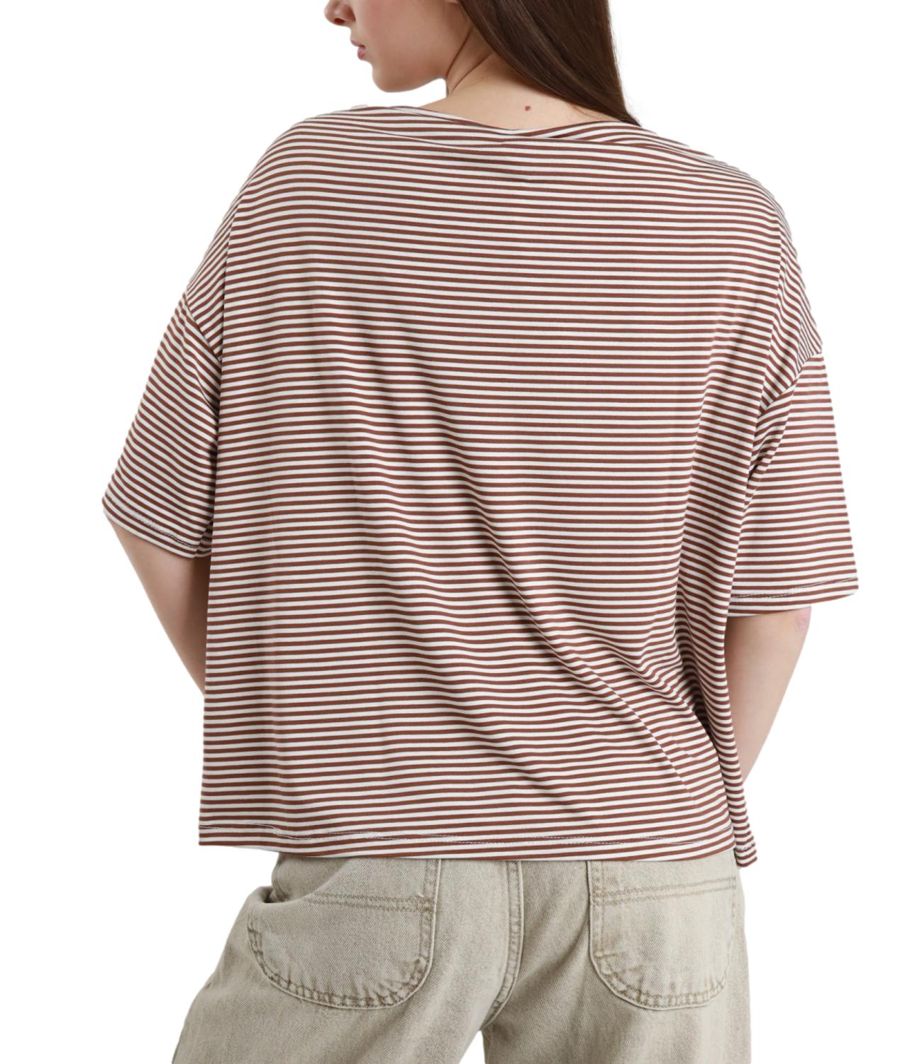 Susy Mix Maglia Riga Over Tabacco Donna