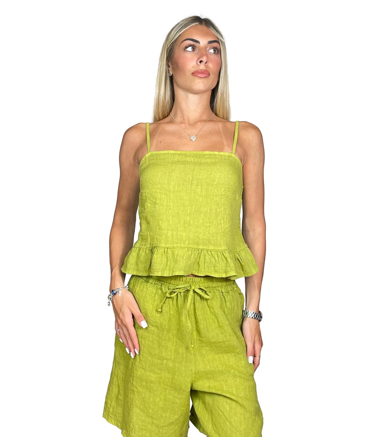 Susy Mix Top Verde Oliva da Donna