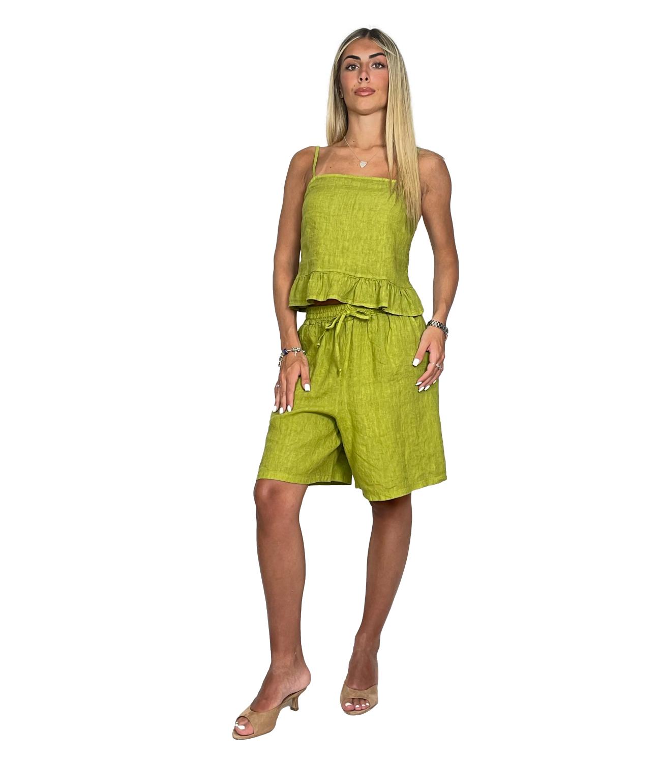 Susy Mix Top Verde Oliva da Donna