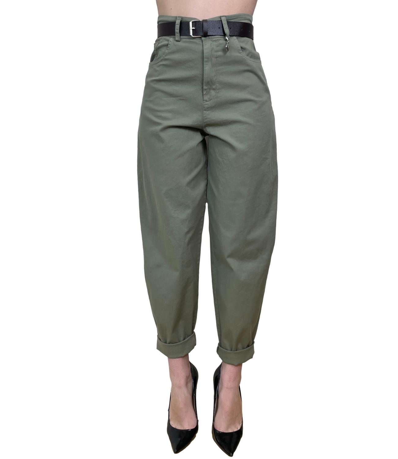 Susy Mix Pantalone Ovetto Verde Militare Donna