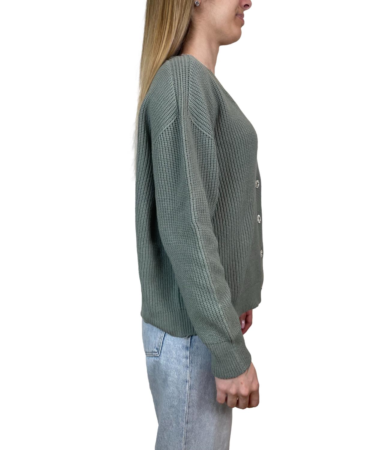 Susy Mix Cardigan Verde Militare Donna