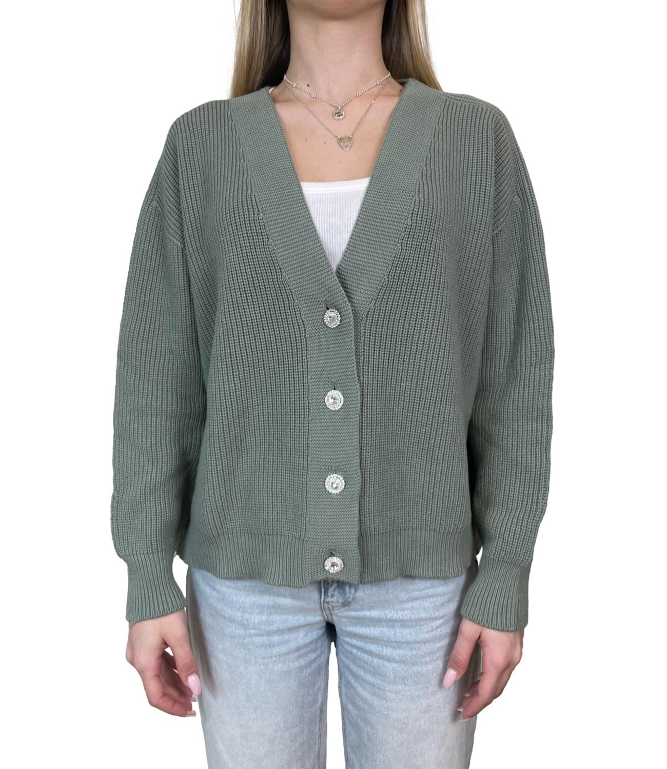 Susy Mix Cardigan Verde Militare Donna
