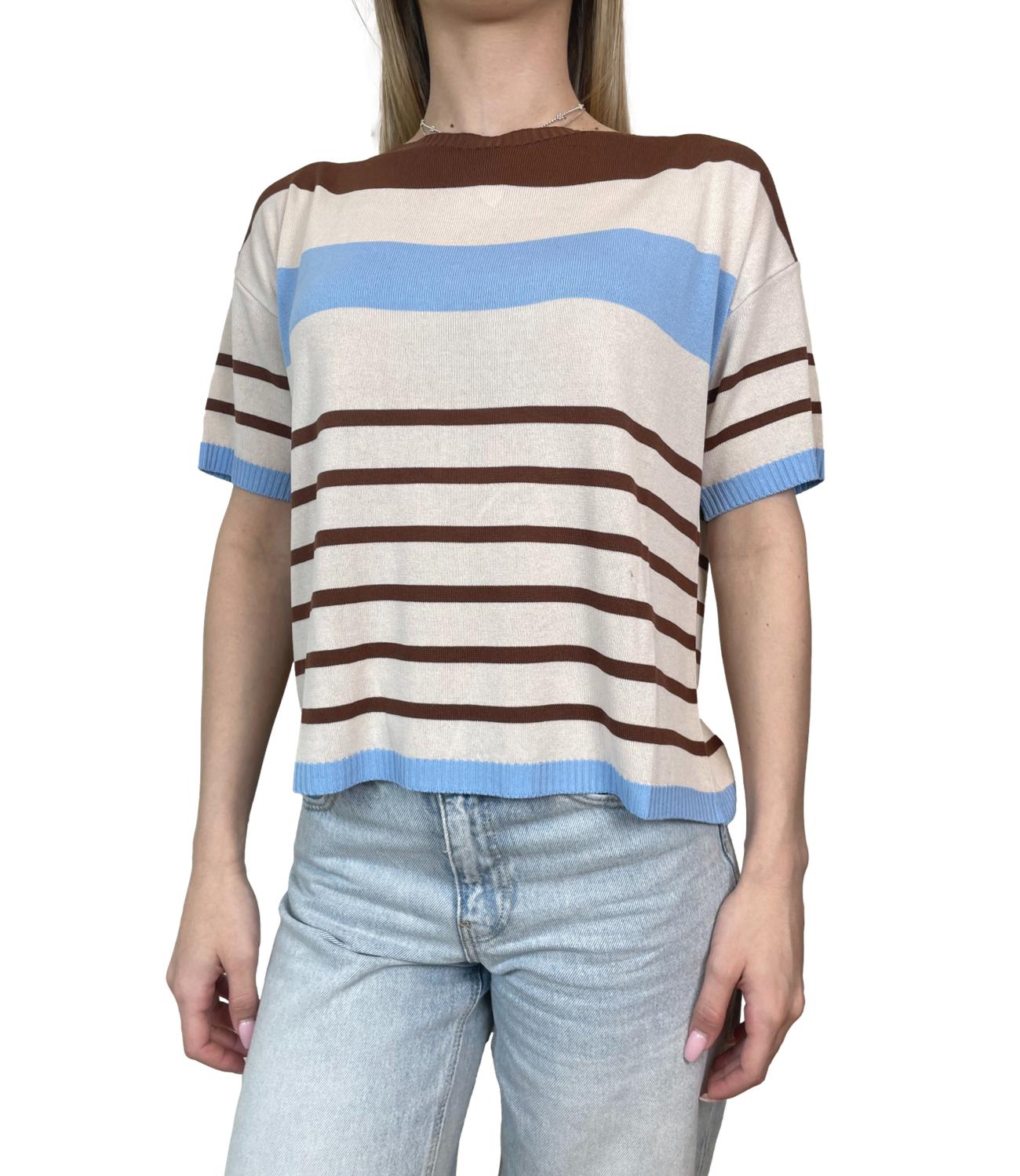 Susy Mix Maglia Riga Moro Donna