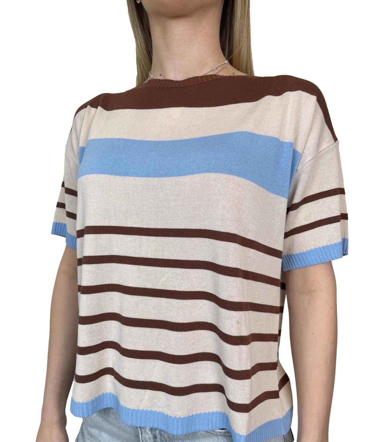 Susy Mix Maglia Riga Moro Donna