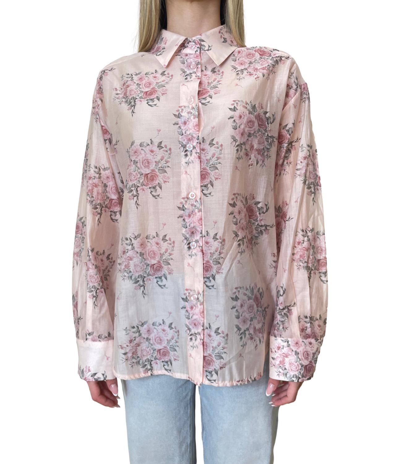Susy Mix Camicia Floreale Rosa