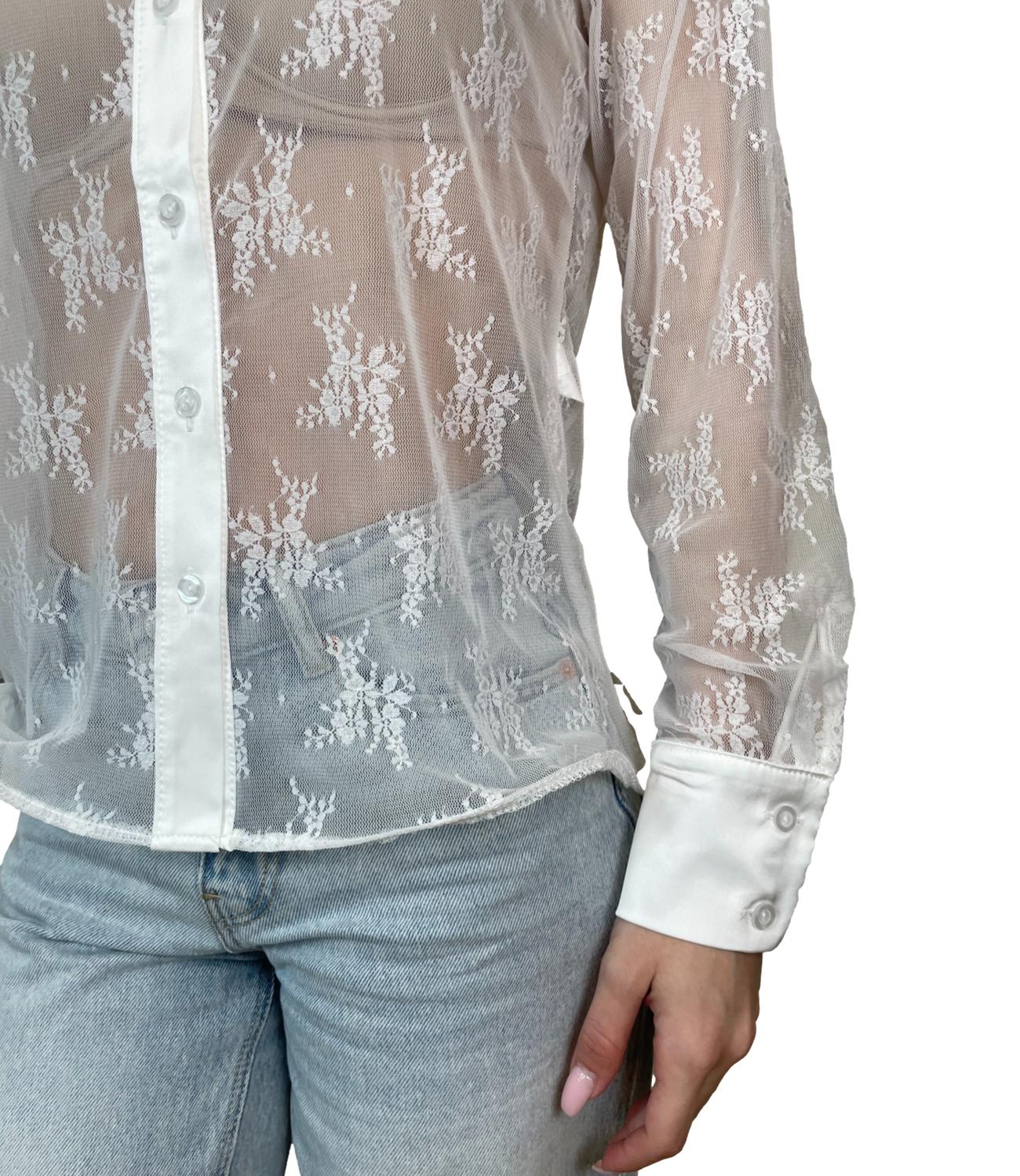 Susy Mix Camicia Pizzo Panna Donna