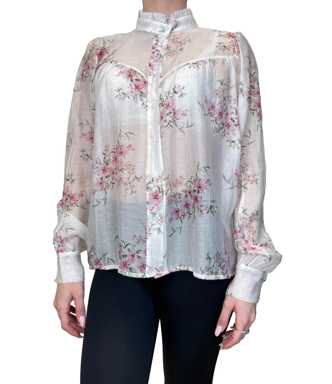 Susy Mix Camicia Latte Floreale Donna