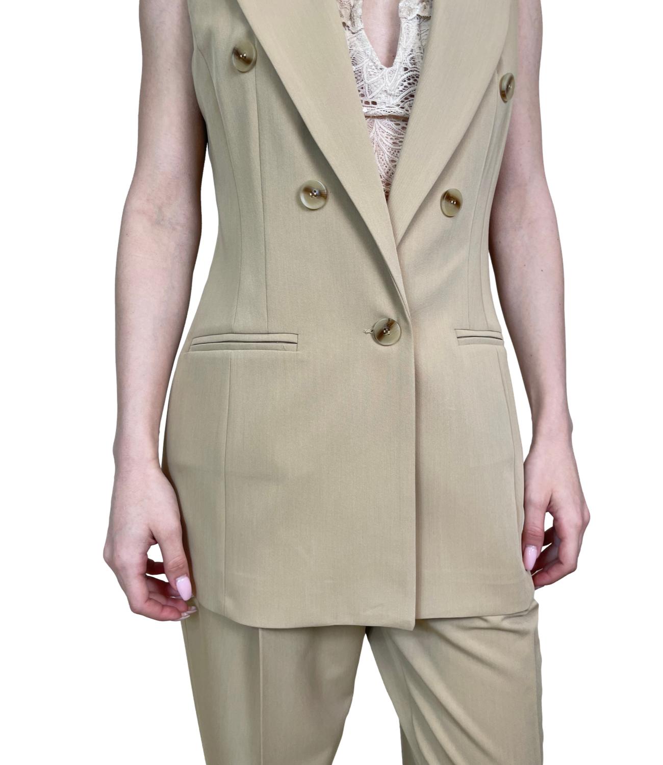 Susy Mix Gilet Cammello Donna