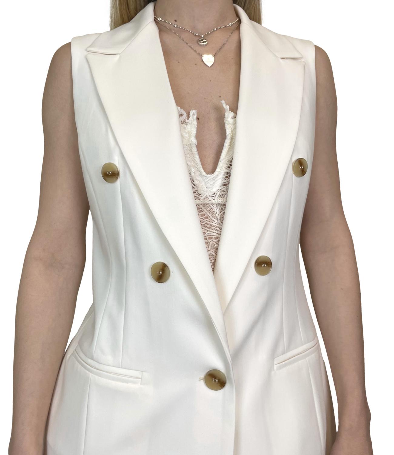 Susy Mix Gilet Latte Donna